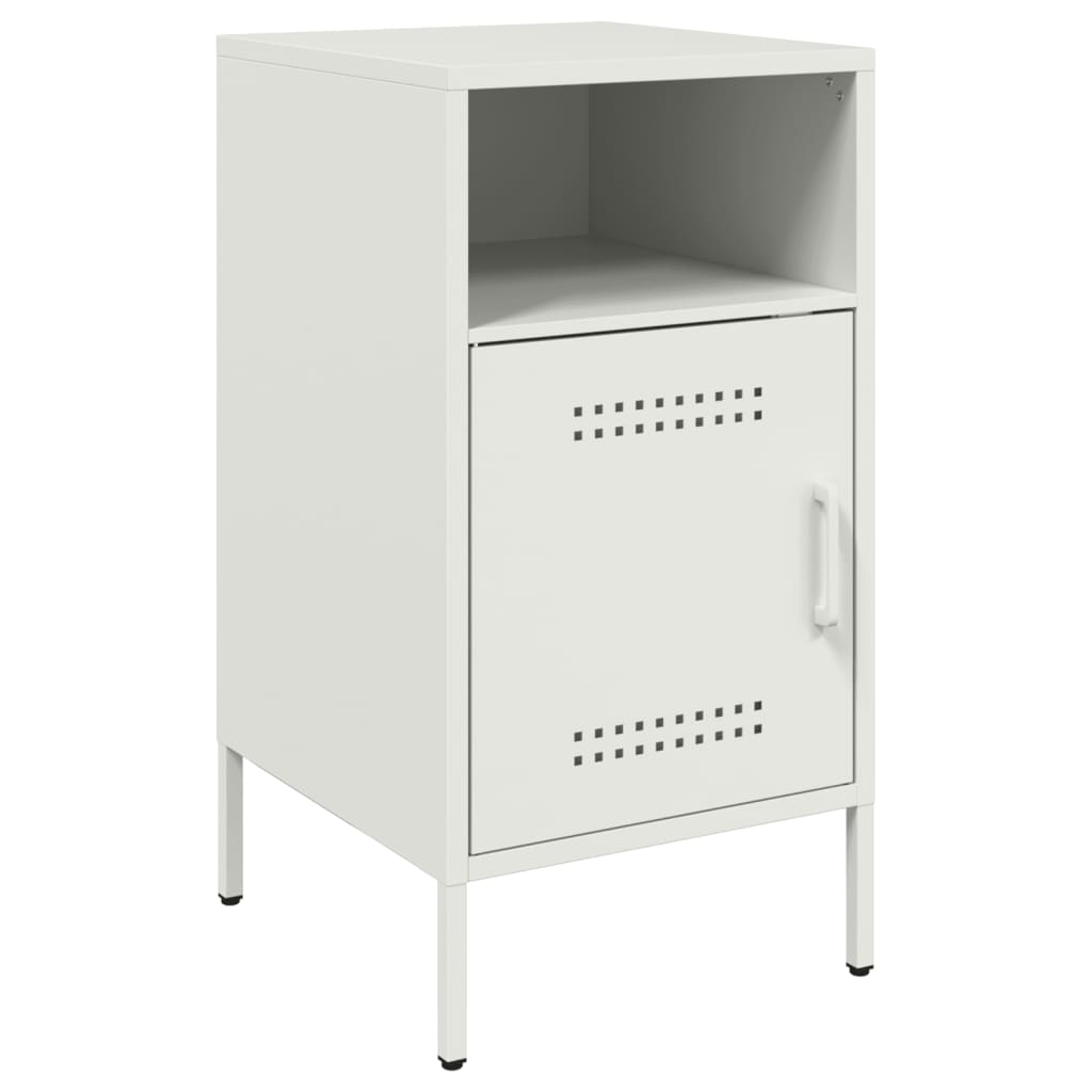 Bedside Cabinet White 36x39x68 cm Steel