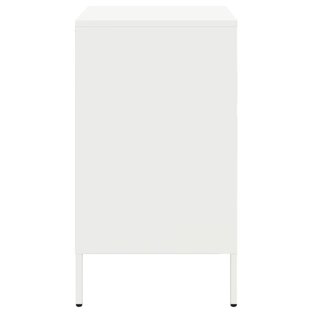 Bedside Cabinet White 36x39x68 cm Steel