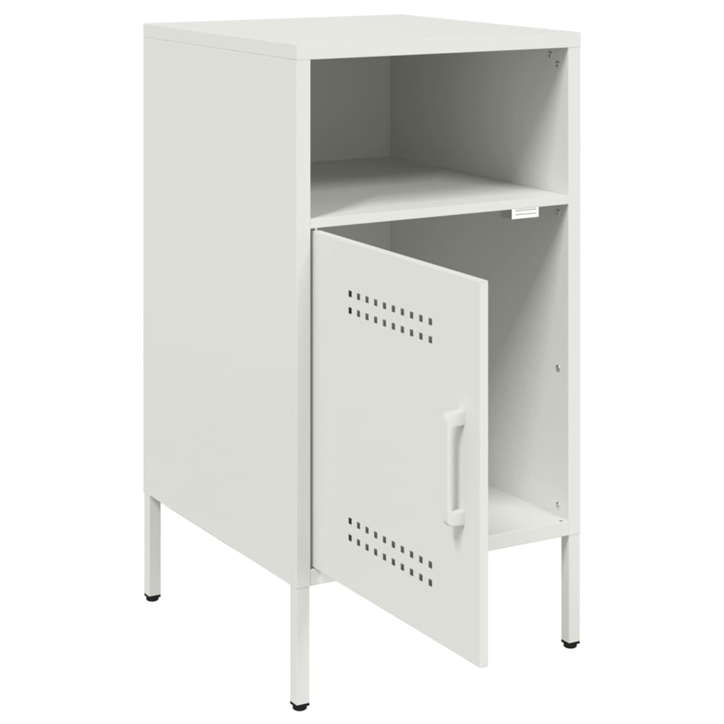 Bedside Cabinet White 36x39x68 cm Steel
