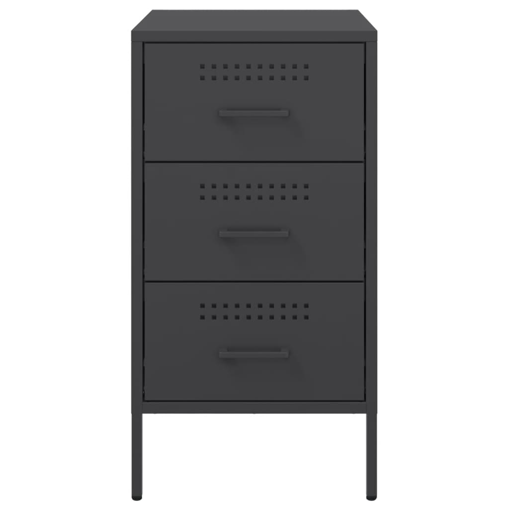 Bedside Cabinet Black 36x39x68 cm Steel