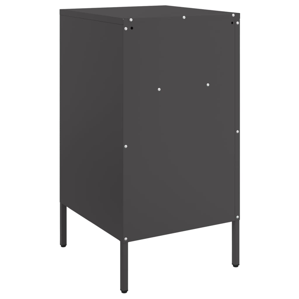Bedside Cabinet Black 36x39x68 cm Steel