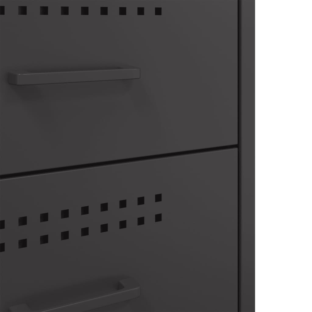 Bedside Cabinet Black 36x39x68 cm Steel