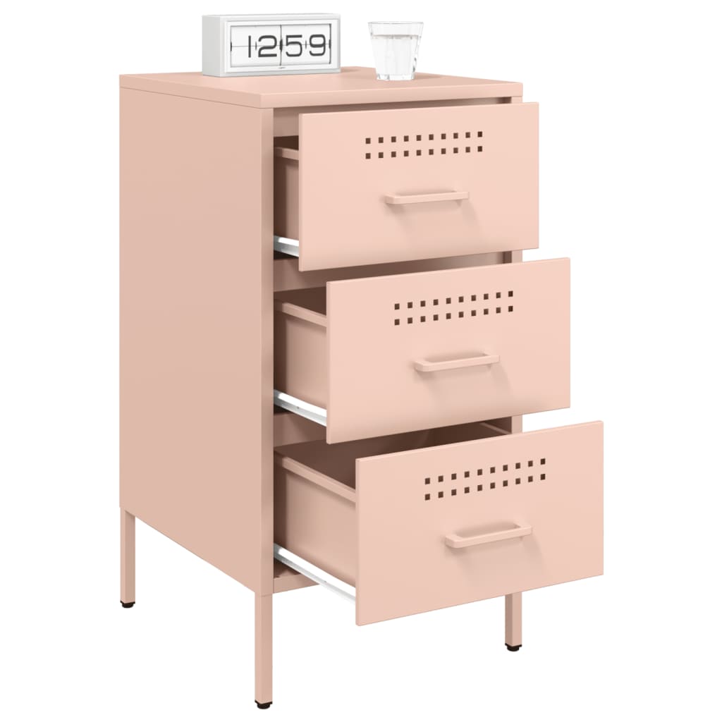Bedside Cabinets 2 pcs Pink 36x39x68 cm Steel