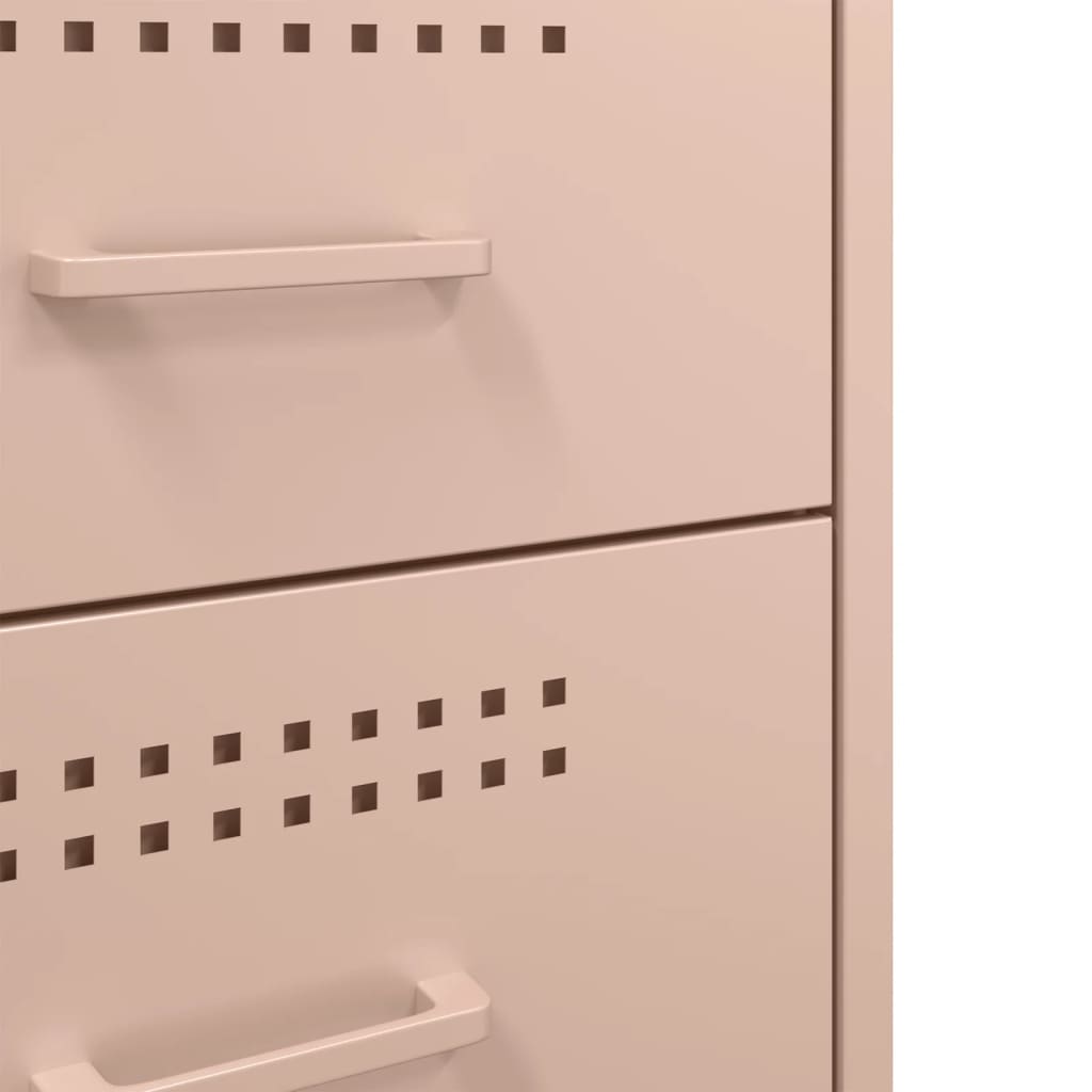 Bedside Cabinets 2 pcs Pink 36x39x68 cm Steel