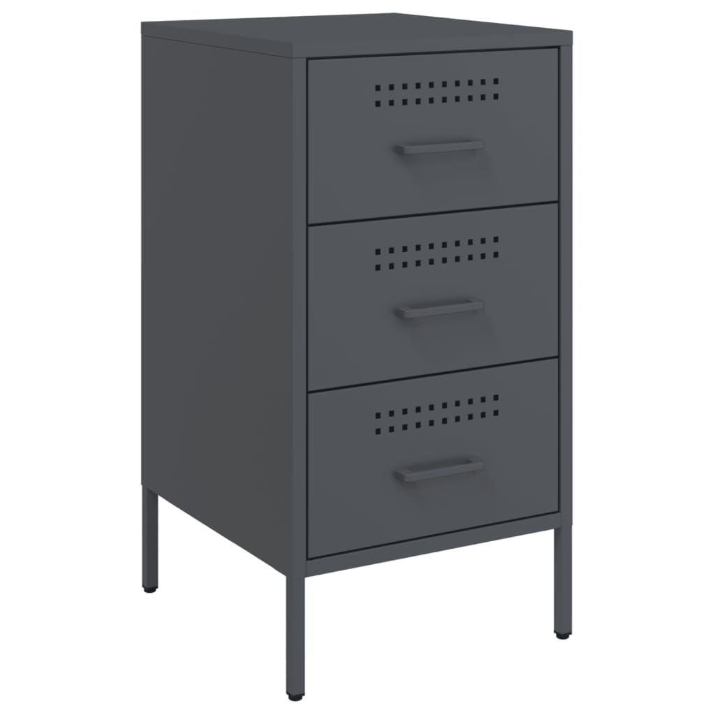 Bedside Cabinet Anthracite 36x39x68 cm Steel