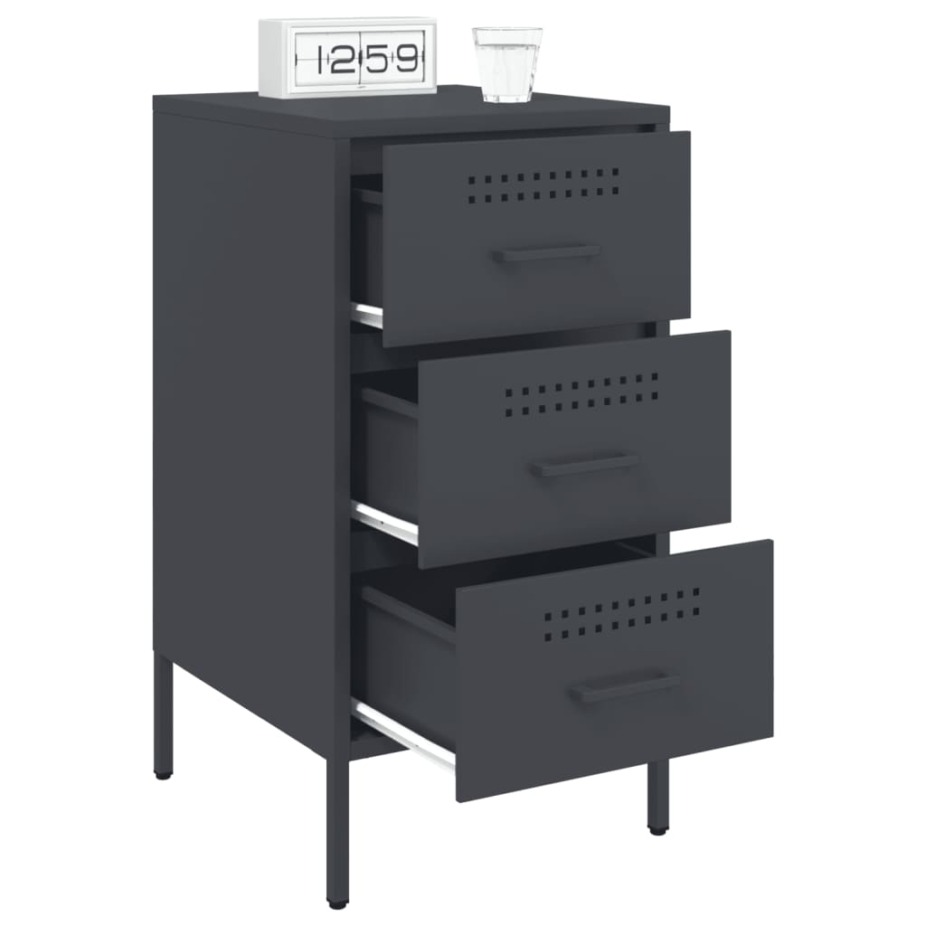 Bedside Cabinet Anthracite 36x39x68 cm Steel