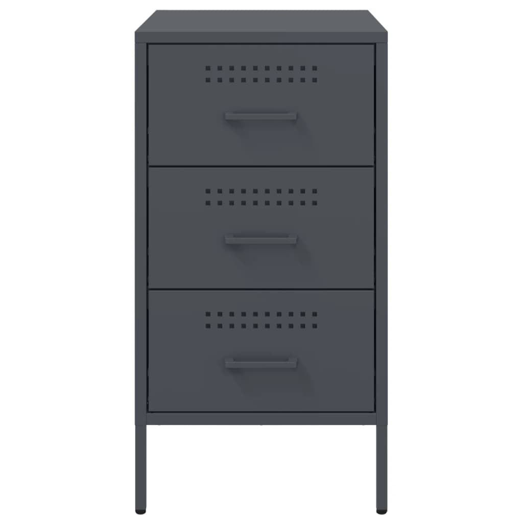 Bedside Cabinet Anthracite 36x39x68 cm Steel