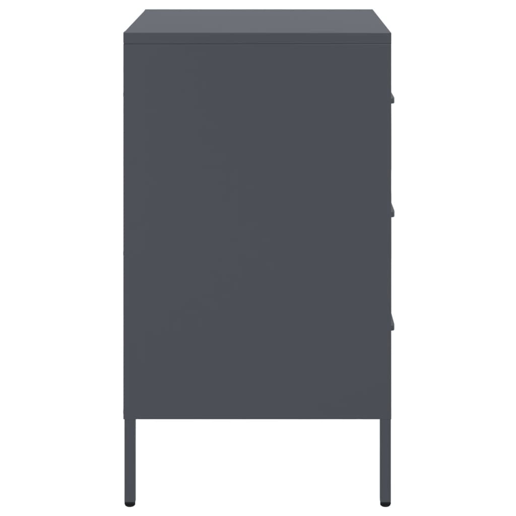 Bedside Cabinet Anthracite 36x39x68 cm Steel