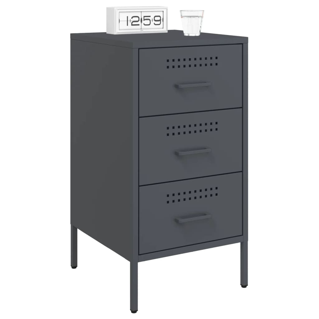 Bedside Cabinets 2 pcs Anthracite 36x39x68 cm Steel