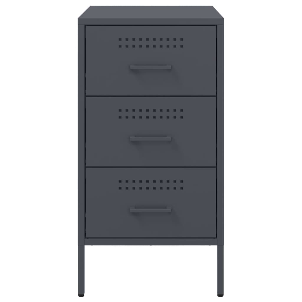 Bedside Cabinets 2 pcs Anthracite 36x39x68 cm Steel