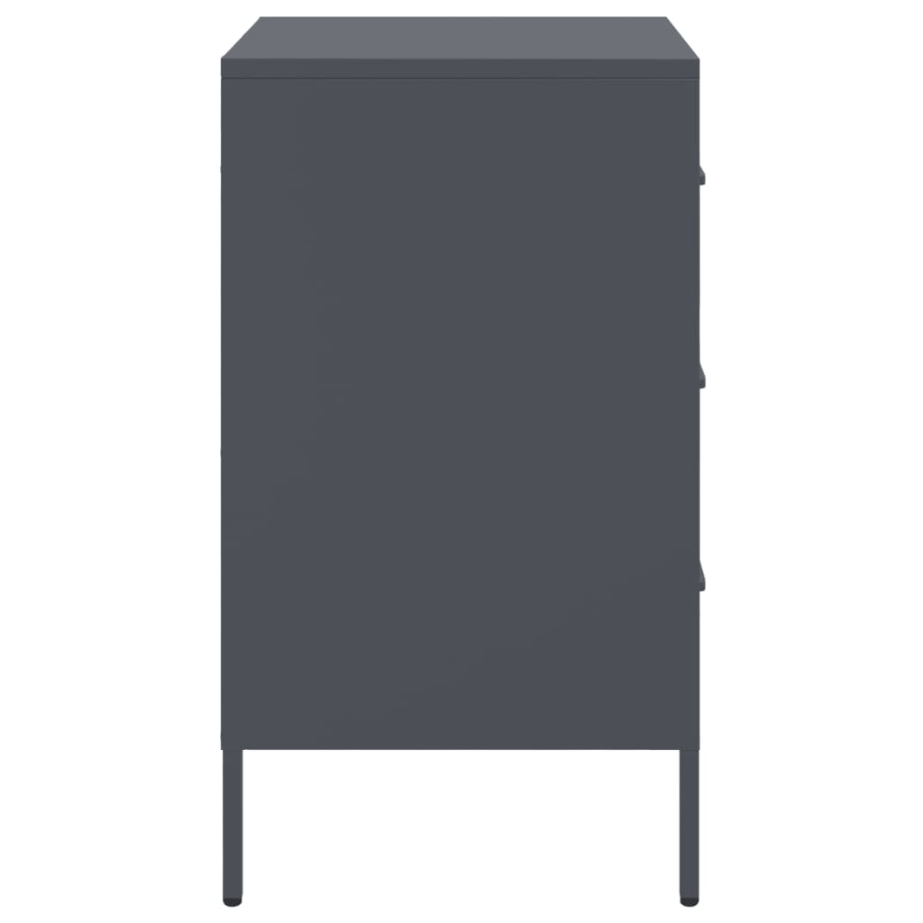 Bedside Cabinets 2 pcs Anthracite 36x39x68 cm Steel