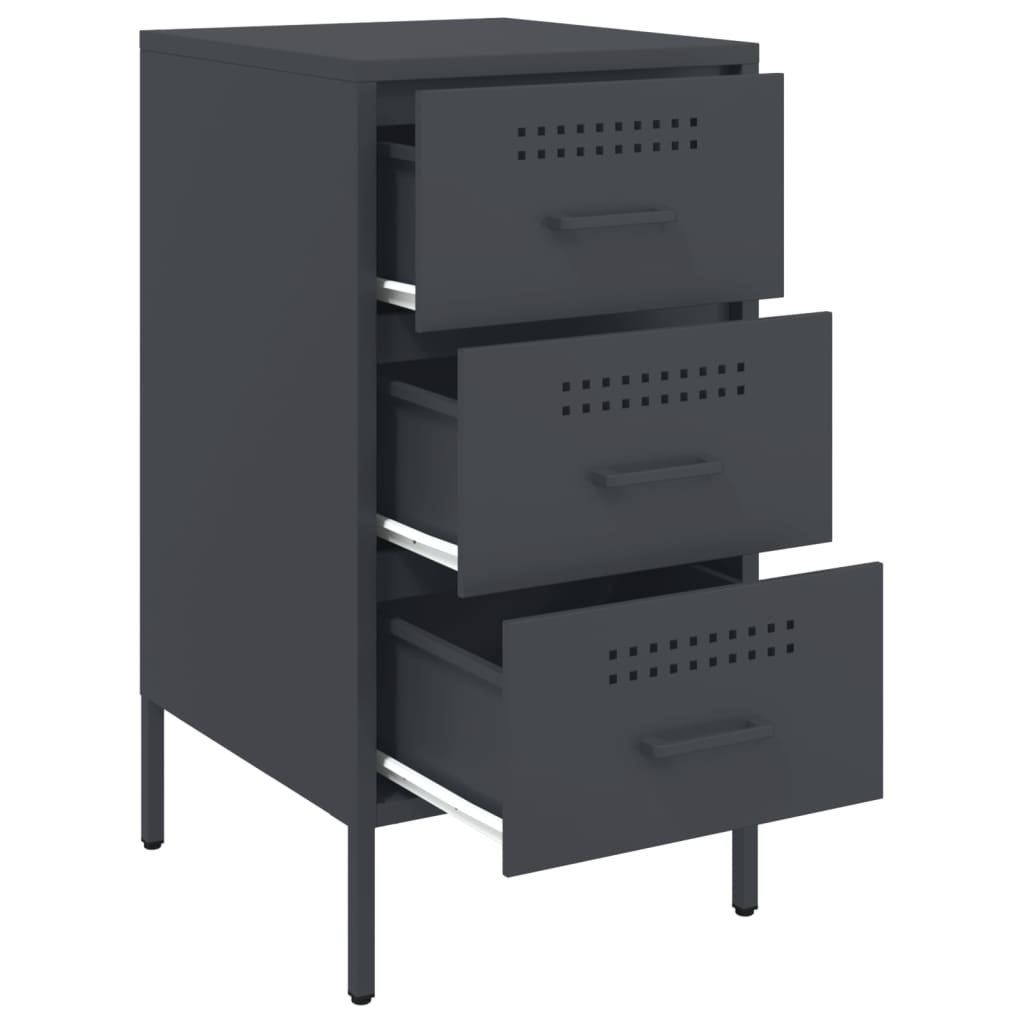 Bedside Cabinets 2 pcs Anthracite 36x39x68 cm Steel
