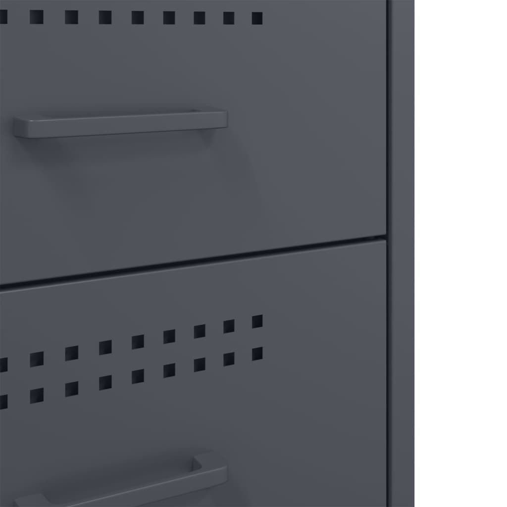 Bedside Cabinets 2 pcs Anthracite 36x39x68 cm Steel