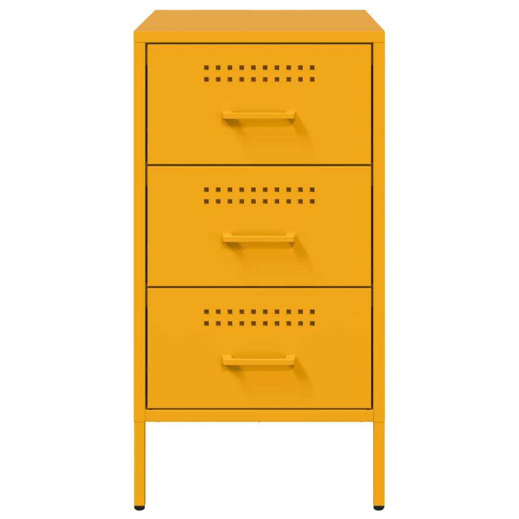 Bedside Cabinets 2 pcs Mustard Yellow 36x39x68 cm Steel