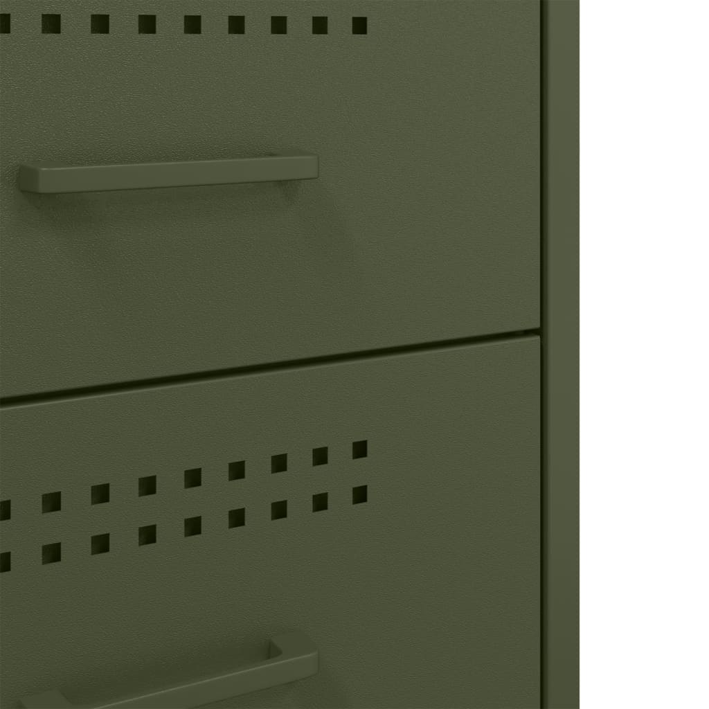 Bedside Cabinet Olive Green 36x39x68 cm Steel
