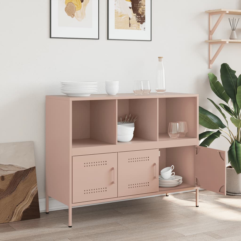Sideboard Pink 100.5x39x79 cm Steel