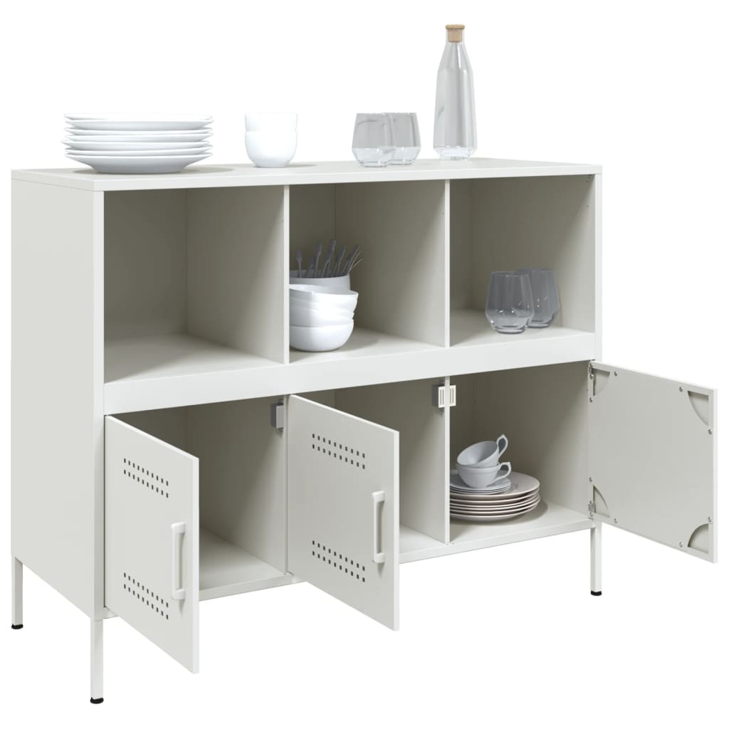 Sideboard White 100.5x39x79 cm Steel