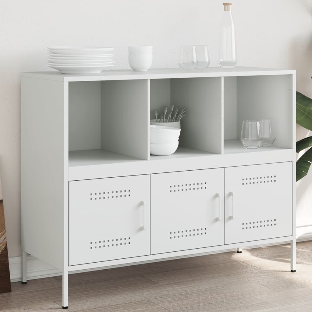 Sideboard White 100.5x39x79 cm Steel