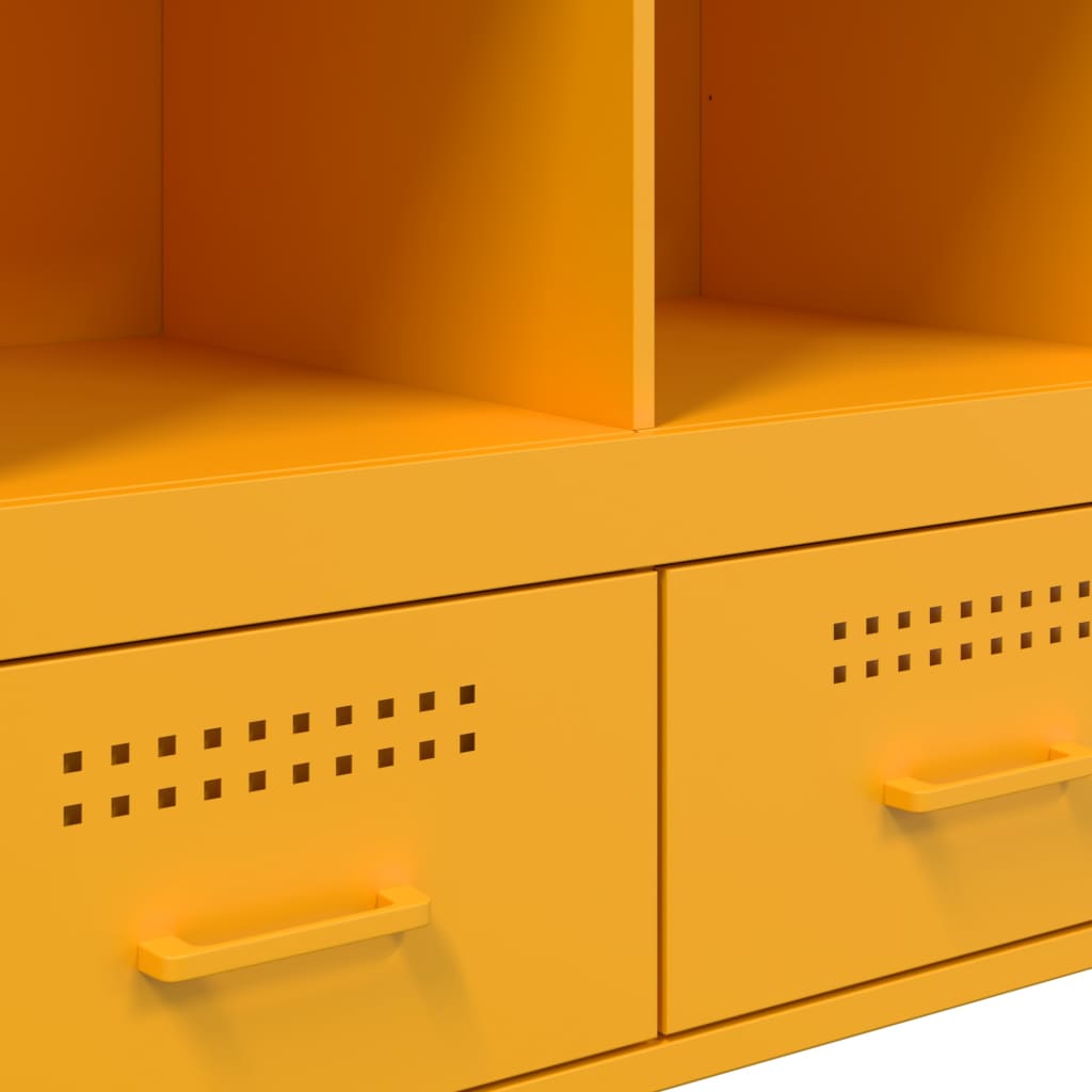 Highboard Mustard Yellow 68x39x101.5 cm Steel