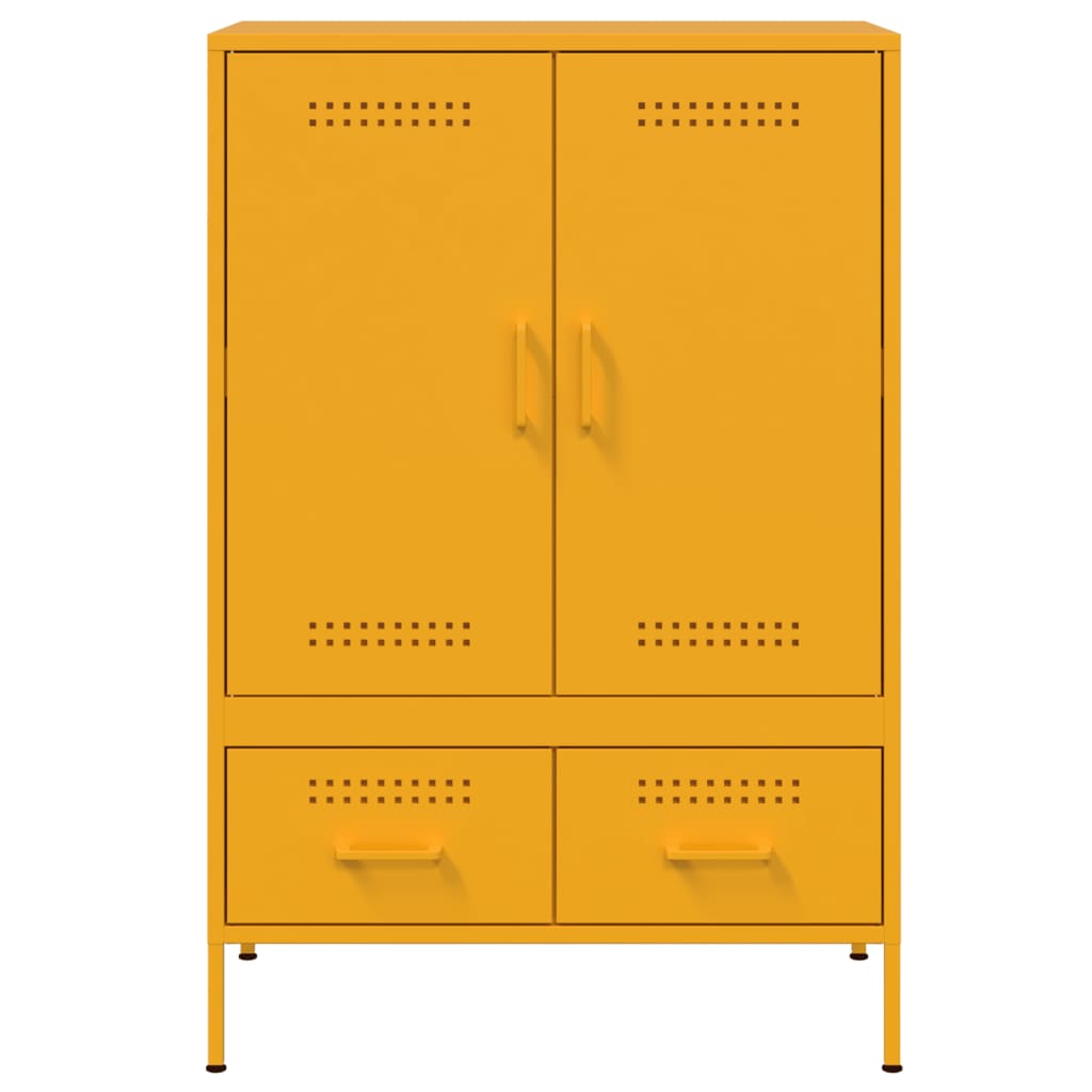Highboard Mustard Yellow 68x39x101.5 cm Steel