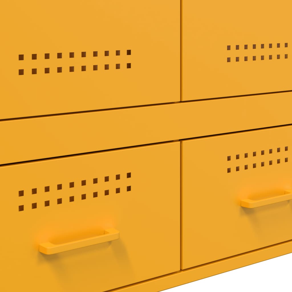 Highboard Mustard Yellow 68x39x101.5 cm Steel