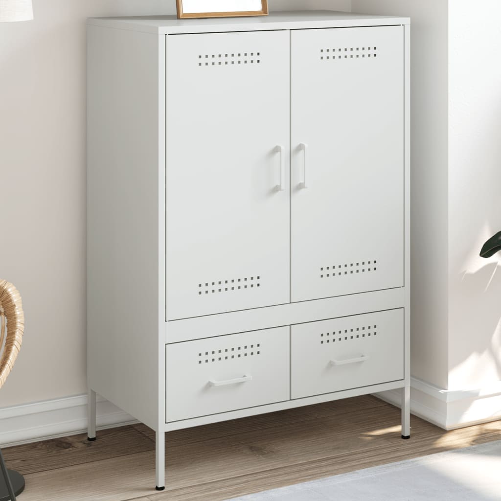 Highboard White 68x39x101.5 cm Steel