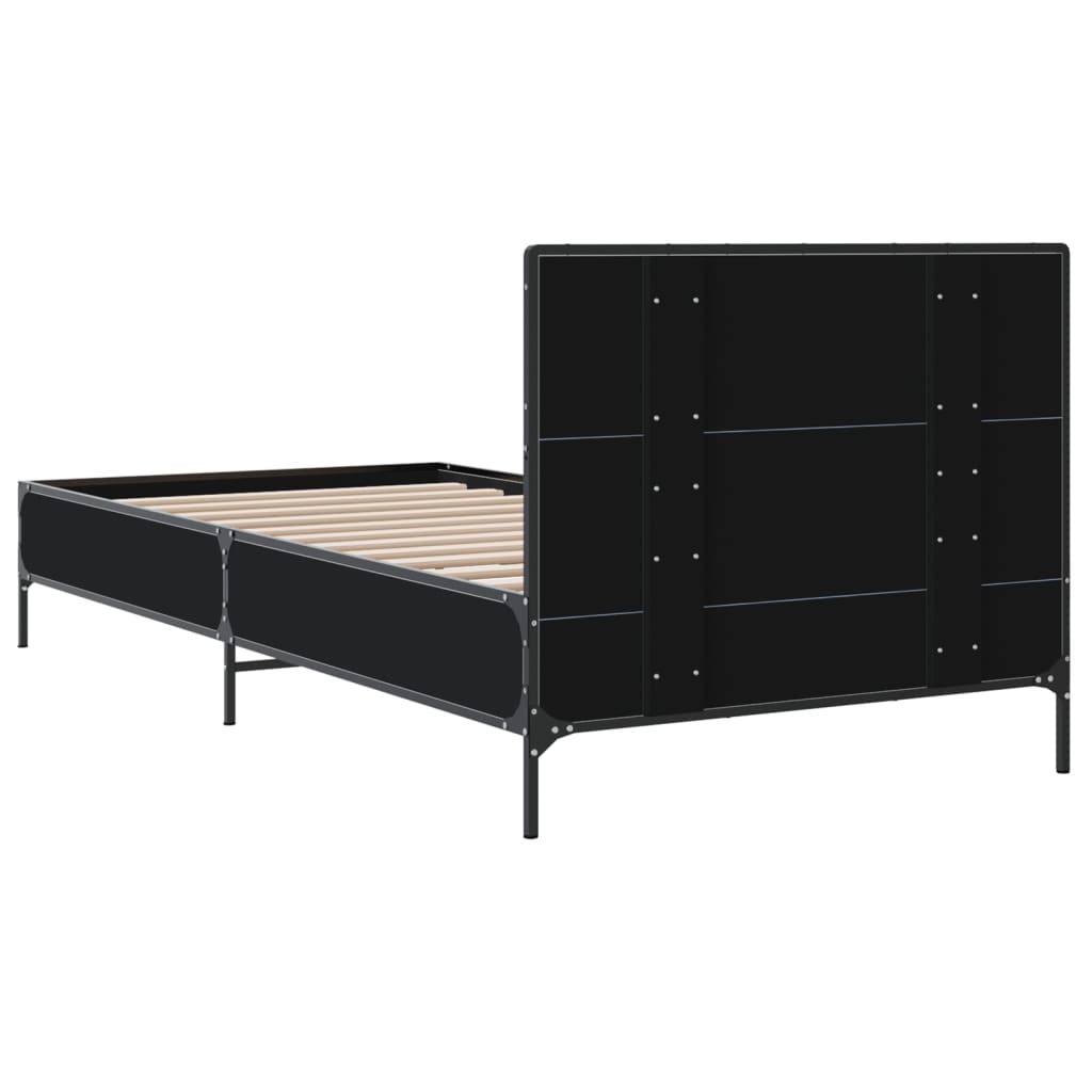 Bed Frame without Mattress Black 90x200 cm
