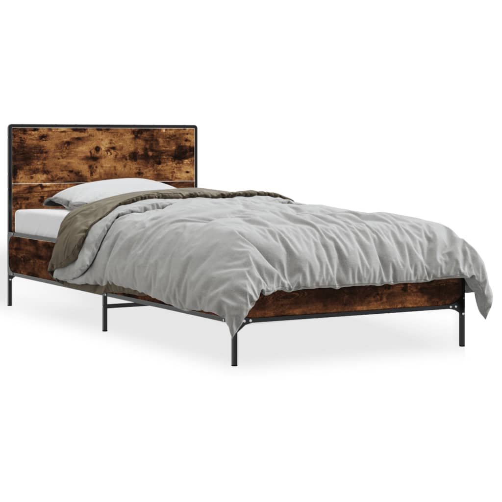 Bed Frame without Mattress Smoked Oak 90x200 cm