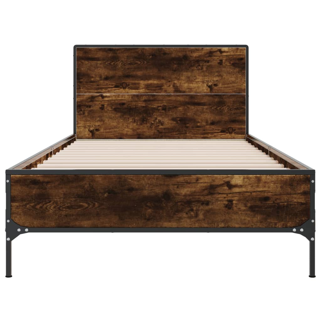 Bed Frame without Mattress Smoked Oak 90x200 cm