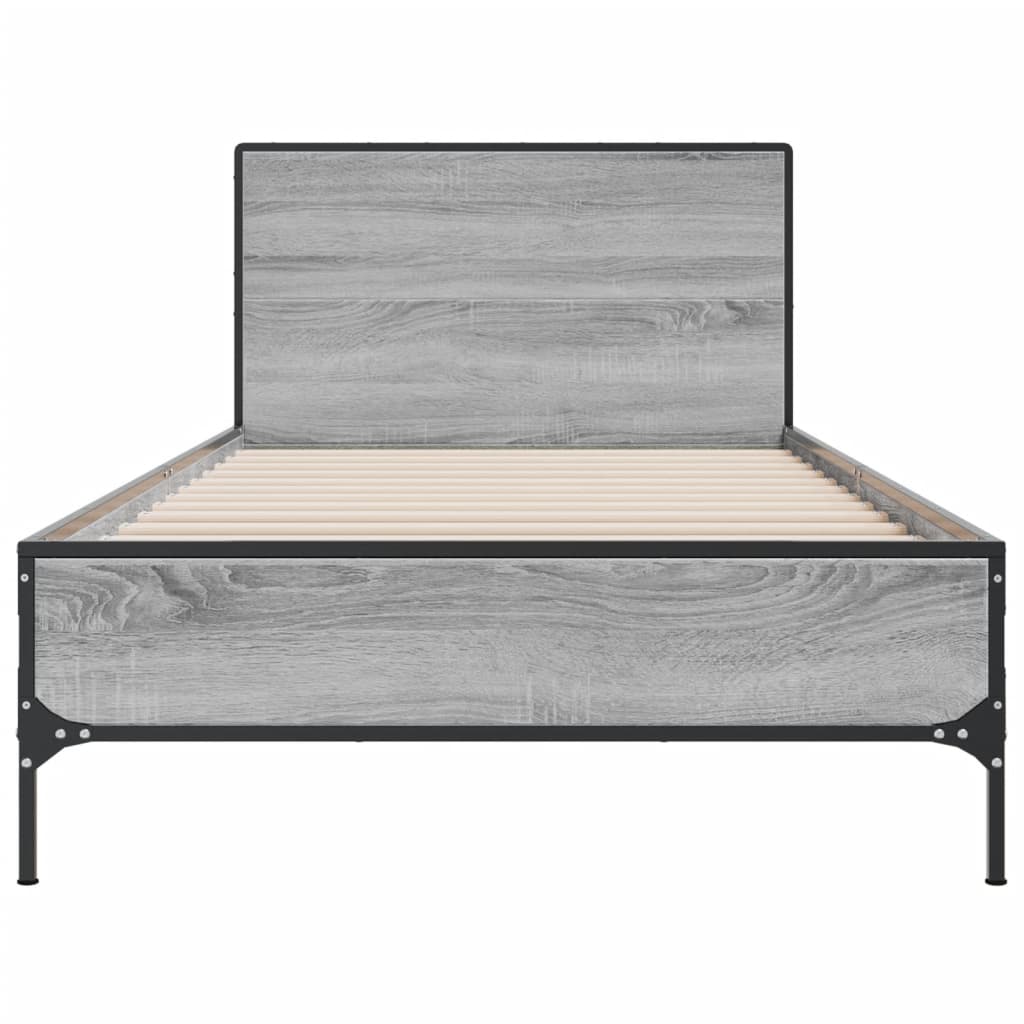 Bed Frame without Mattress Grey Sonoma 90x200 cm