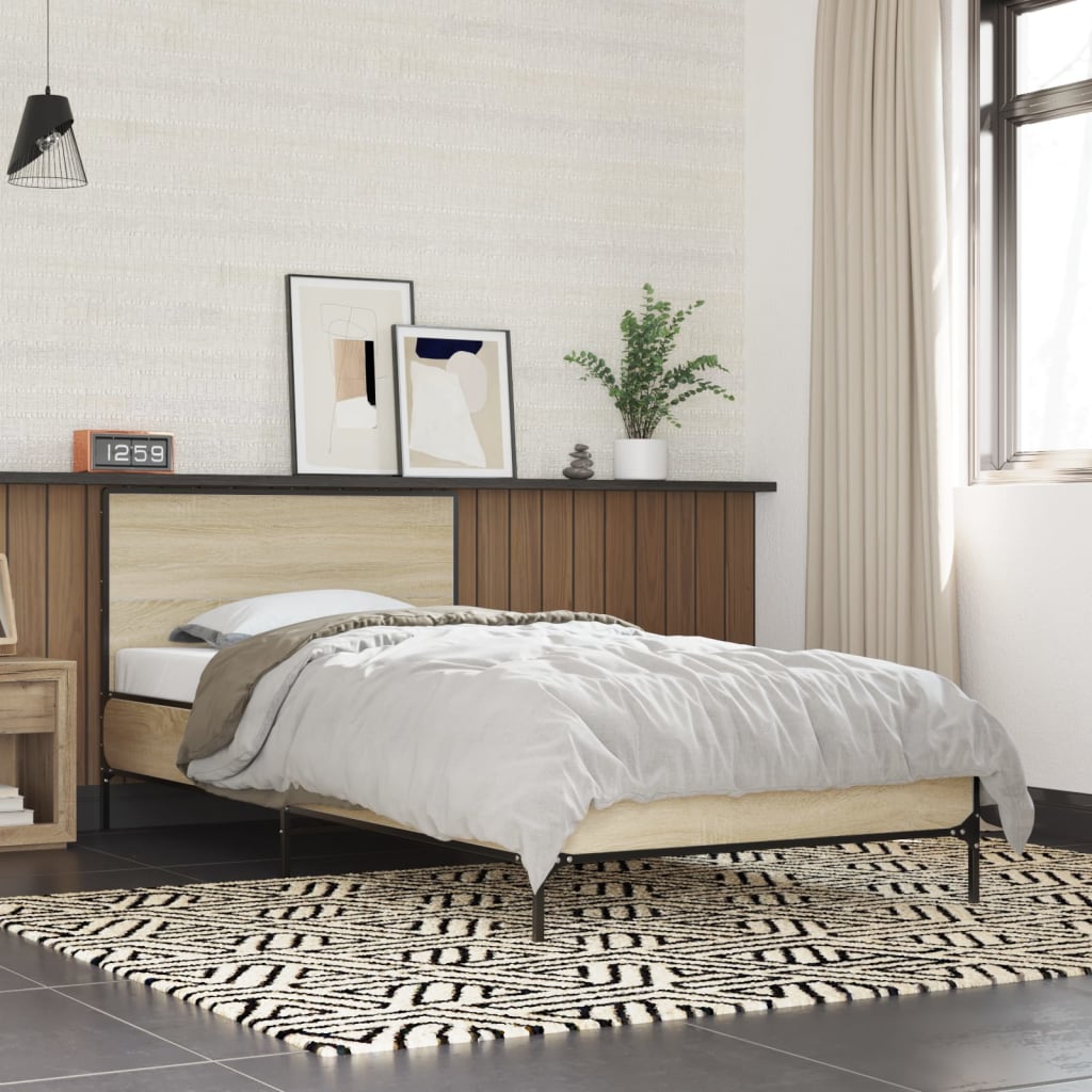 Bed Frame without Mattress Sonoma Oak 100x200 cm