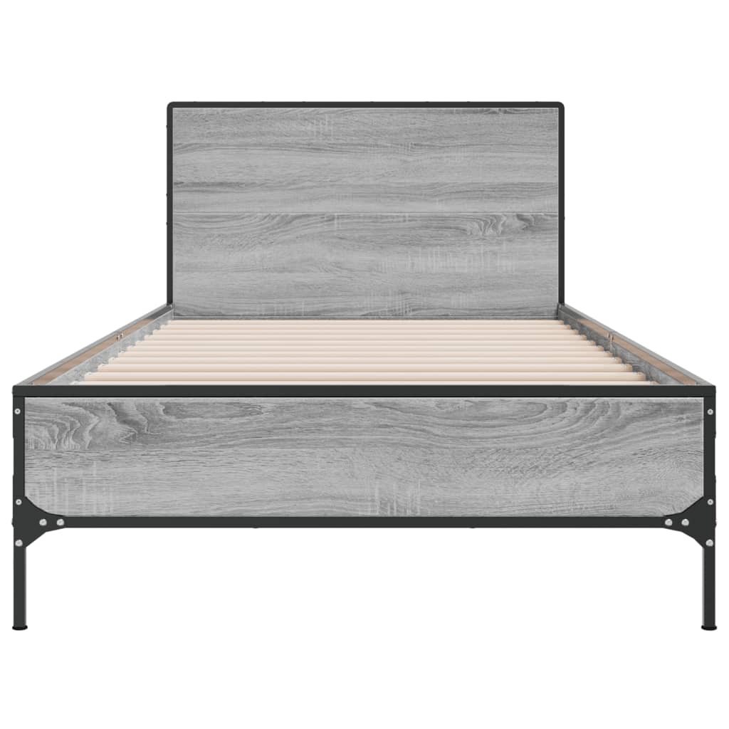 Bed Frame without Mattress Grey Sonoma 100x200 cm