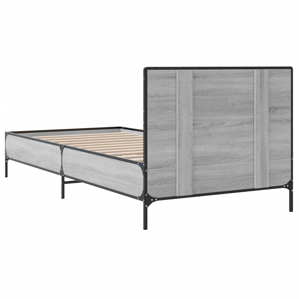 Bed Frame without Mattress Grey Sonoma 100x200 cm