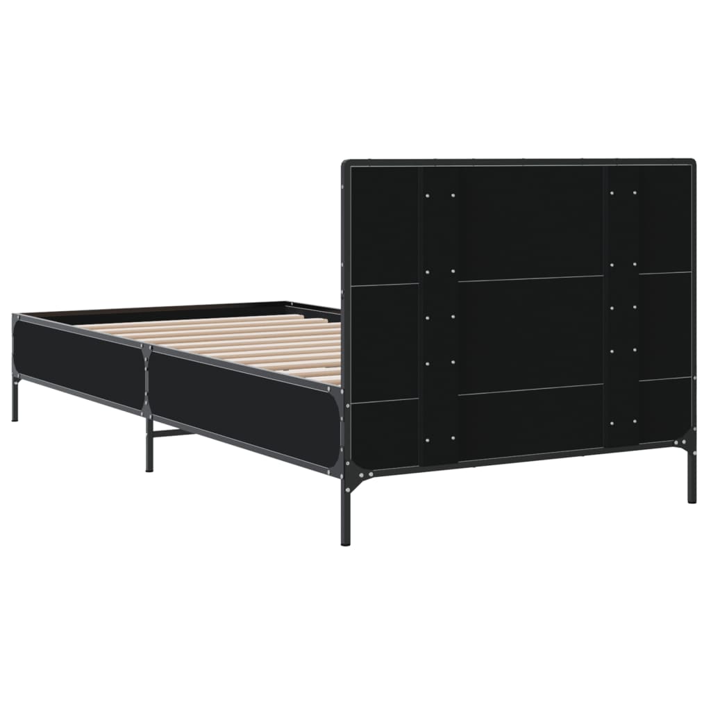 Bed Frame without Mattress Black 75x190 cm Small Single