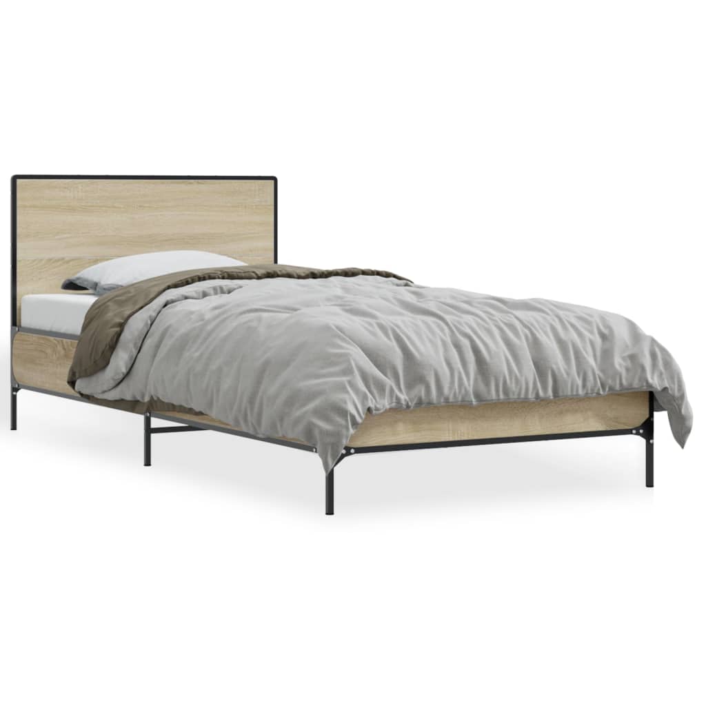 Bed Frame without Mattress Sonoma Oak 75x190 cm Small Single