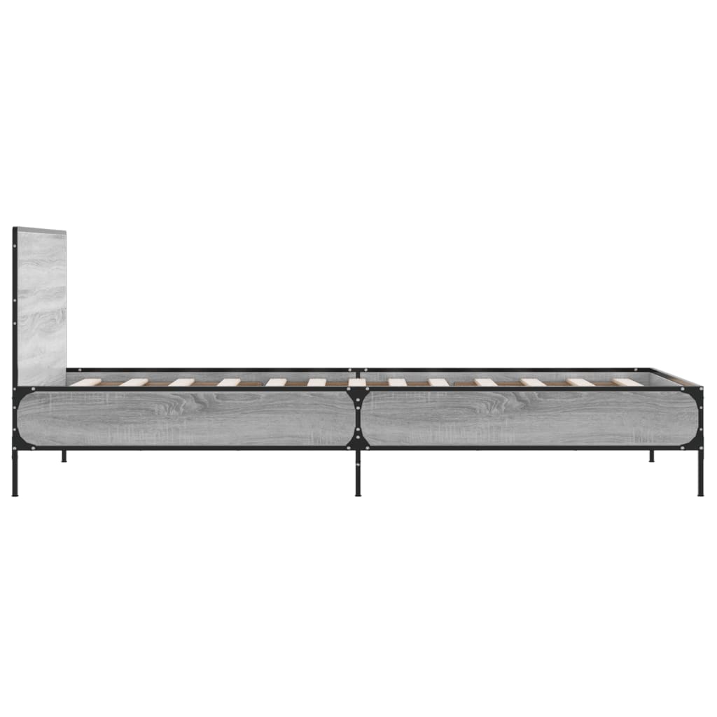 Bed Frame without Mattress Grey Sonoma 75x190 cm Small Single