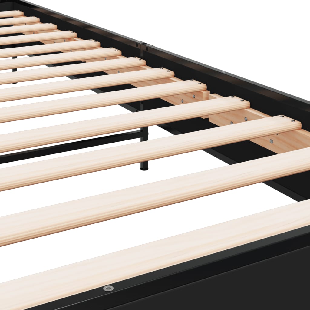 Bed Frame without Mattress Black 90x200 cm