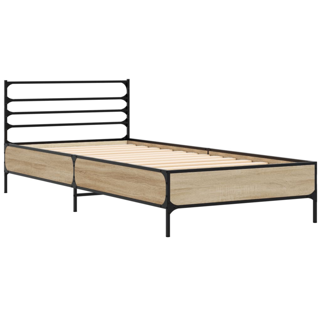 Bed Frame without Mattress Sonoma Oak 90x200 cm