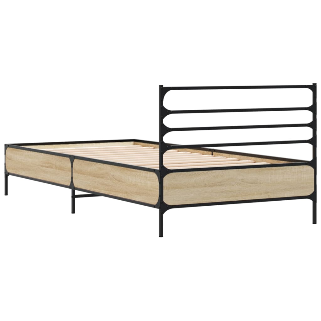 Bed Frame without Mattress Sonoma Oak 100x200 cm