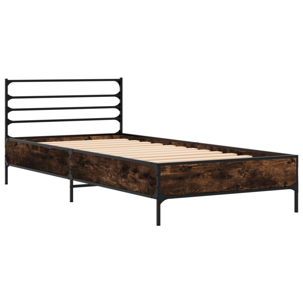 Bed Frame without Mattress Smoked Oak 100x200 cm
