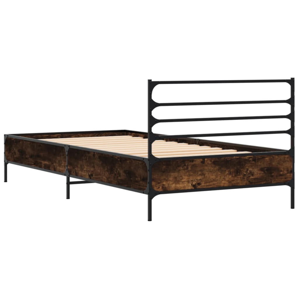 Bed Frame without Mattress Smoked Oak 100x200 cm