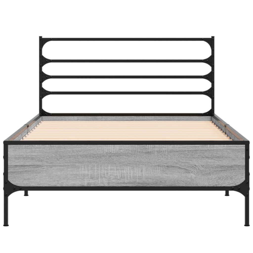 Bed Frame without Mattress Grey Sonoma 100x200 cm