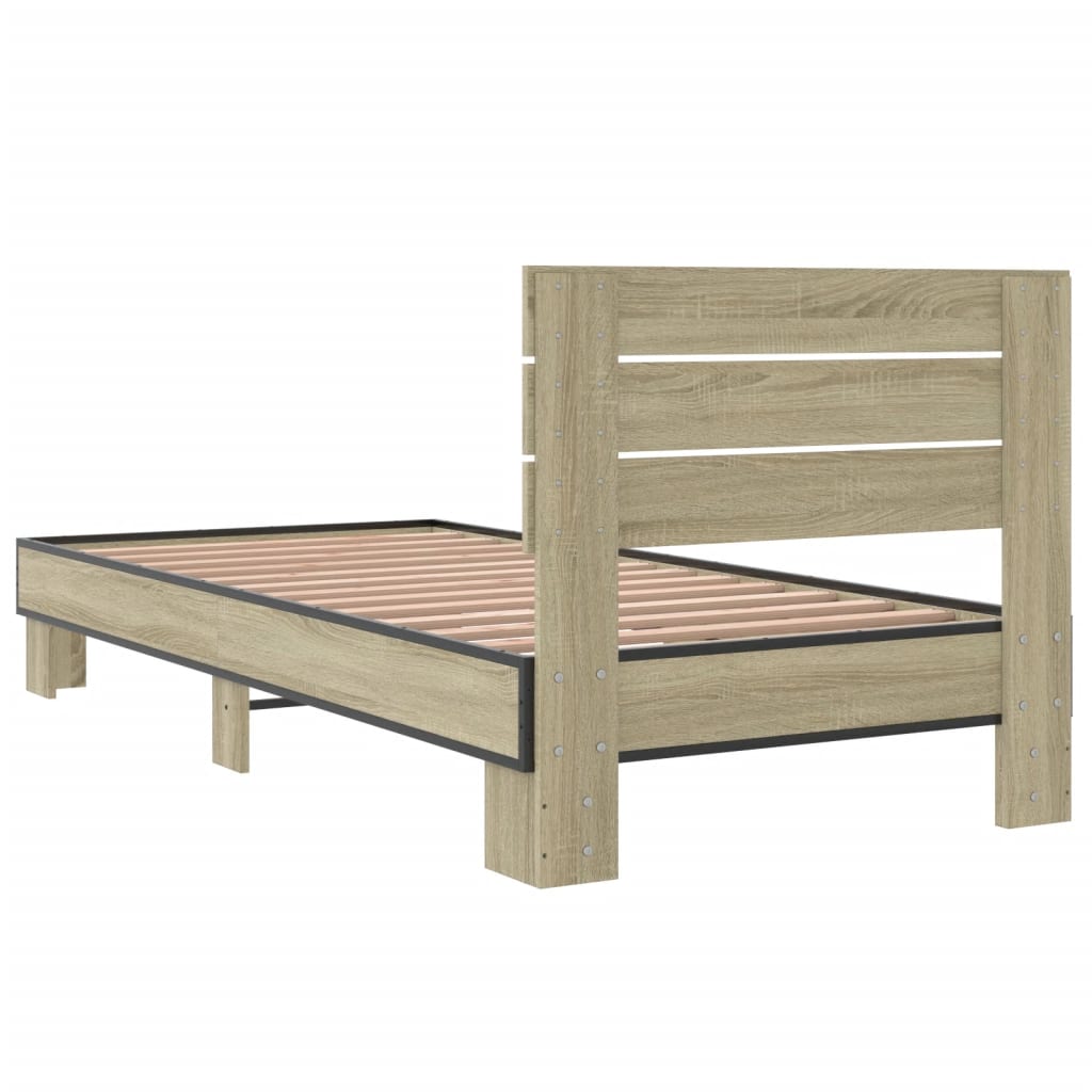 Bed Frame without Mattress Sonoma Oak 90x200 cm