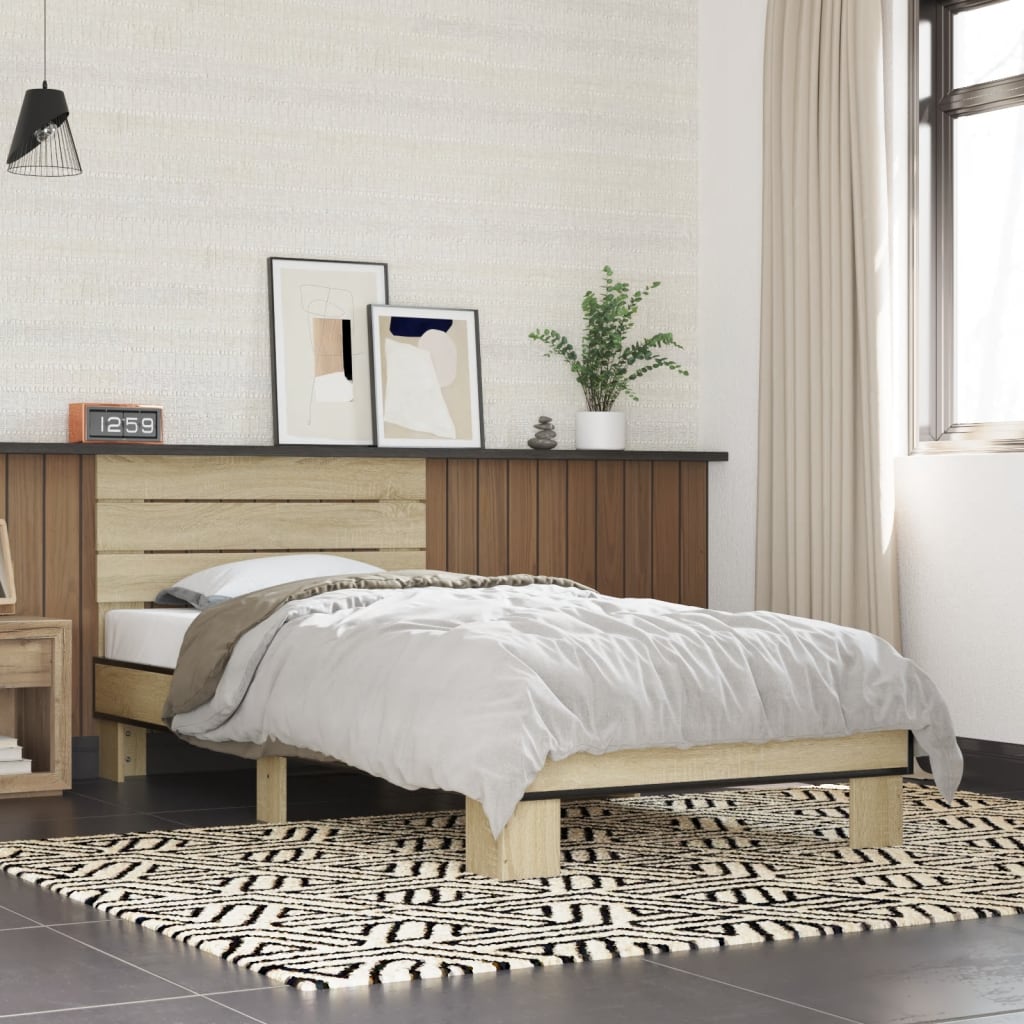 Bed Frame without Mattress Sonoma Oak 90x200 cm