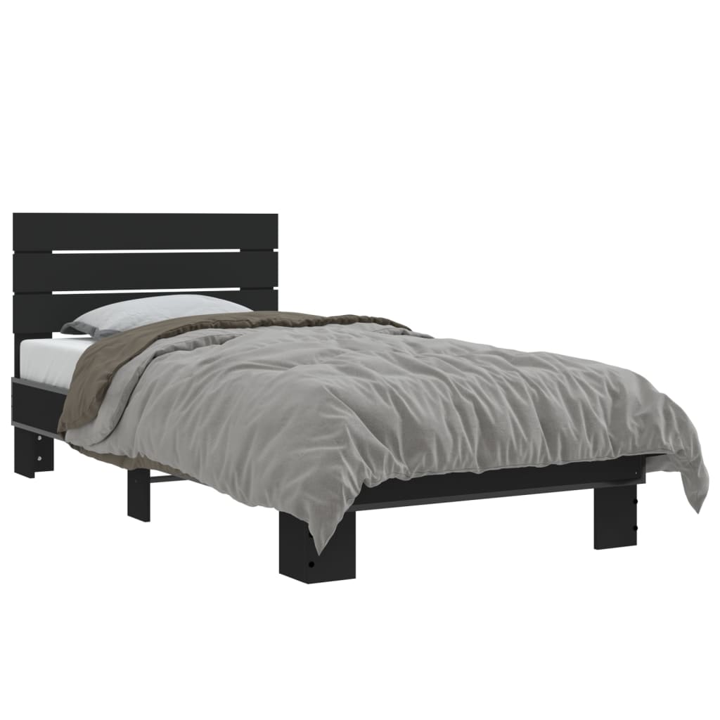 Bed Frame without Mattress Black 75x190 cm Small Single