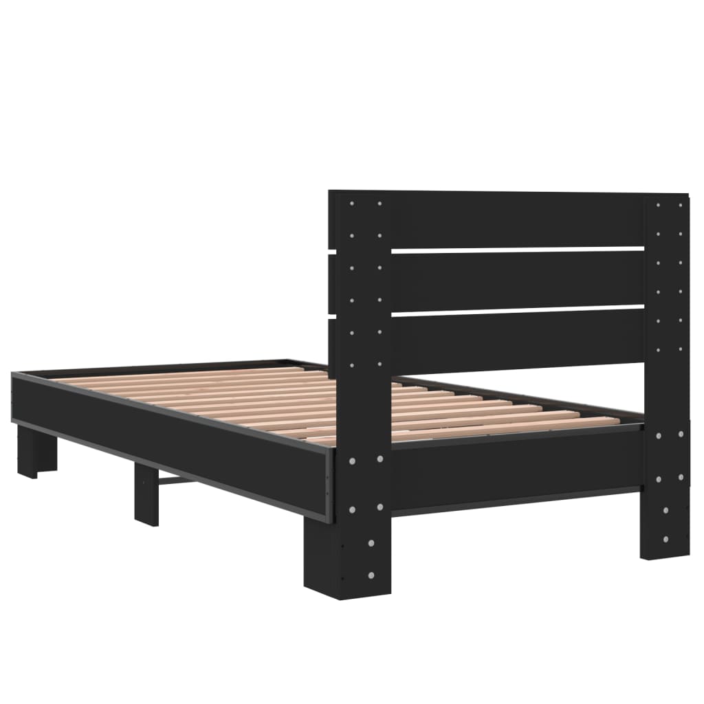 Bed Frame without Mattress Black 75x190 cm Small Single
