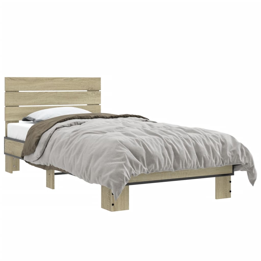 Bed Frame without Mattress Sonoma Oak 75x190 cm Small Single