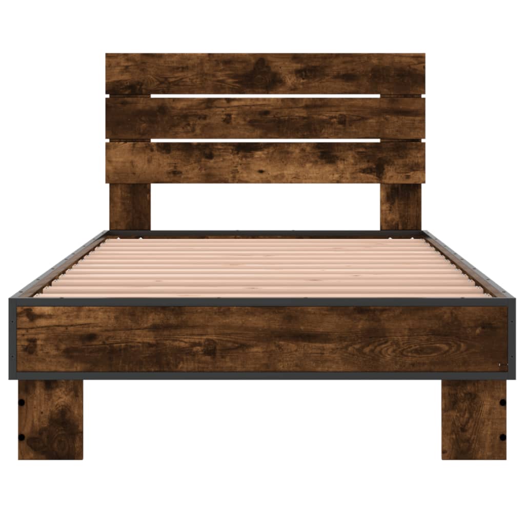 Bed Frame without Mattress Smoked Oak 90x190 cm Single