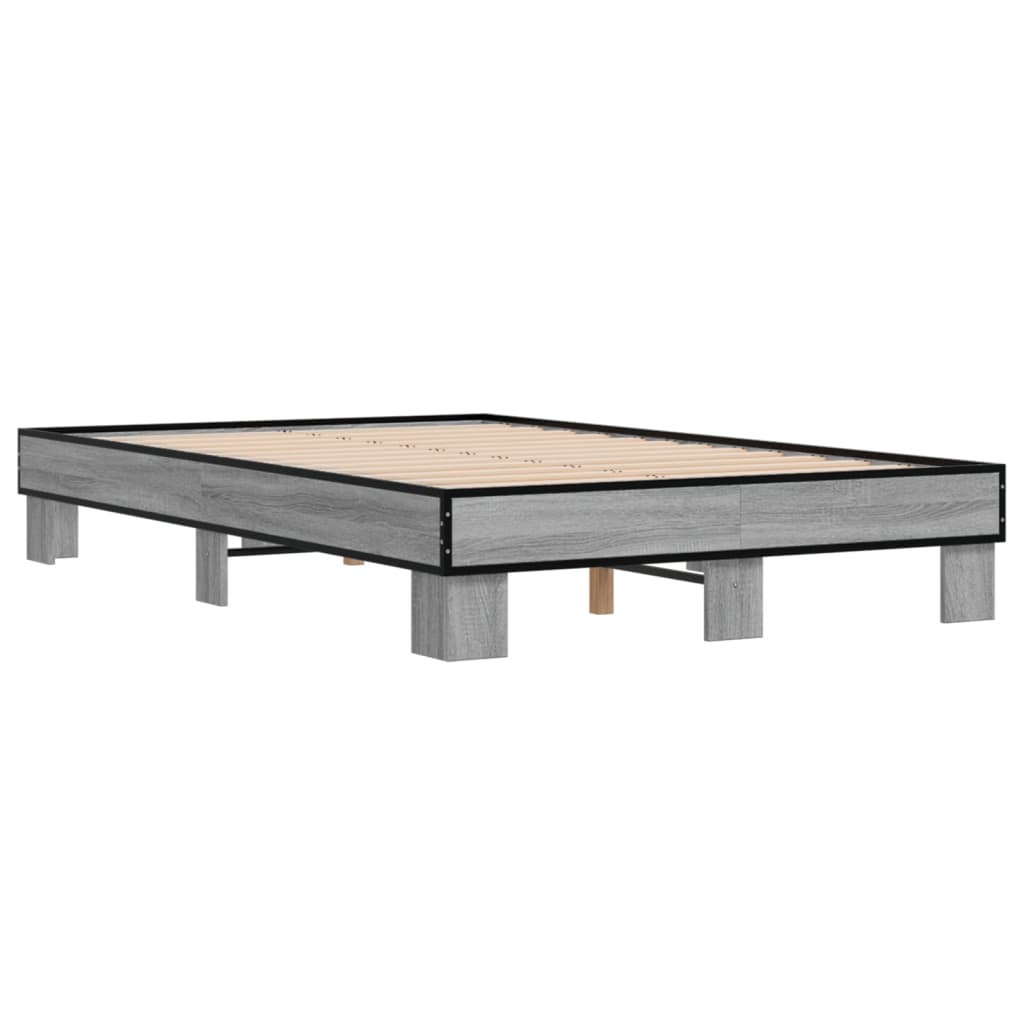 Bed Frame without Mattress Grey Sonoma 140x200 cm