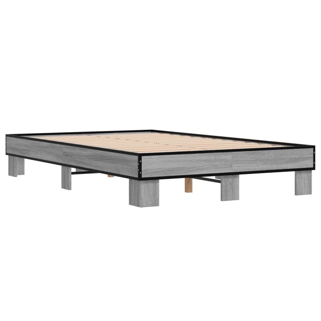 Bed Frame without Mattress Grey Sonoma 120x200 cm